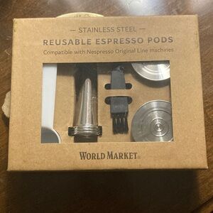Cost Plus World Market Silver Espresso Pods Set